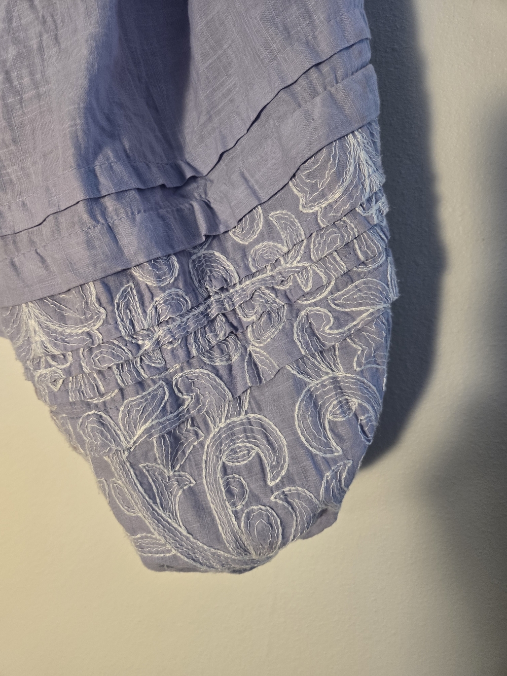Anthropologie Lavender Embroidered Peasant Blouse - Picture 3 of 6